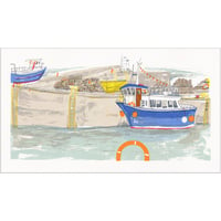 Seahouses Harbour Screen Print