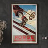 Norge Skisportens Hjemland | Dagtin Th. Hanssen | 1935 | Wall Art Print | Vintage Travel Poster