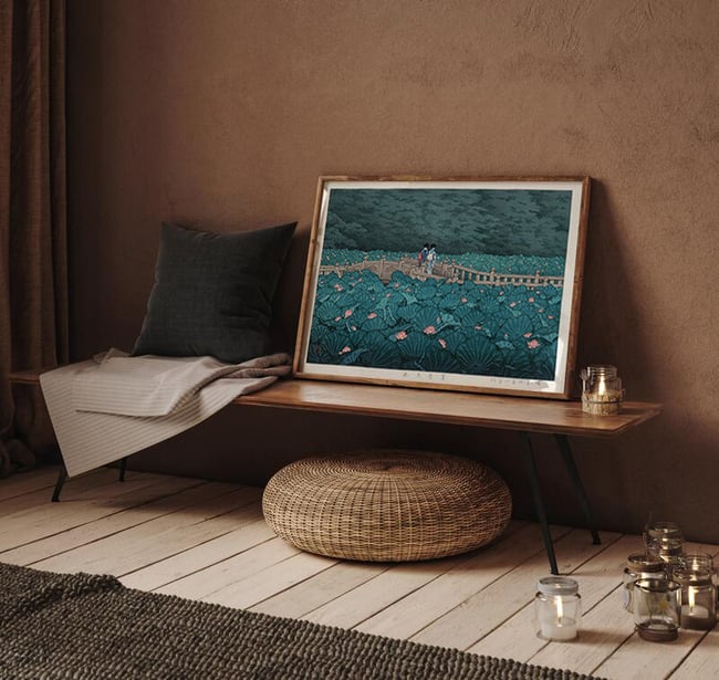 Kawase Hasui | Lotus Pond Landscape | Shiba Benten Pond | Japanese Print