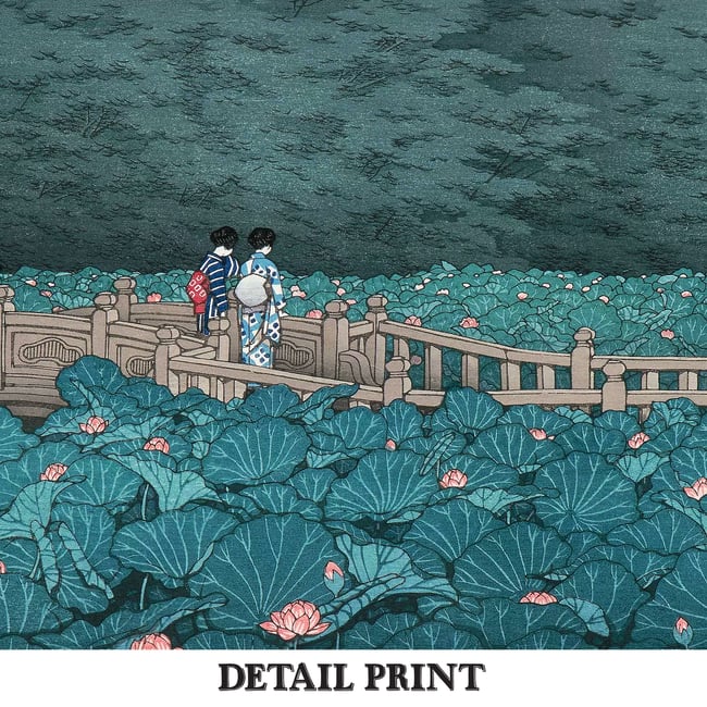 Kawase Hasui | Lotus Pond Landscape | Shiba Benten Pond | Japanese Print