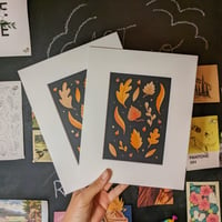 Image 1 of Fall leaves cut paper