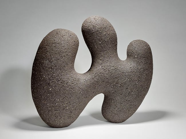 Emerge - Hand-Built Black Abstract Ceramic Sculpture