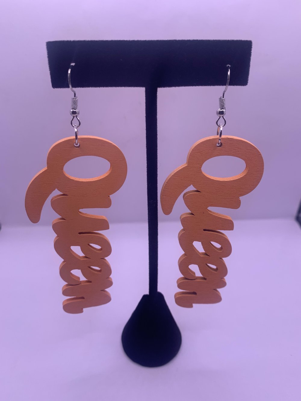 Dangling Queen Wooden Earrings 