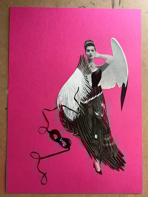 Image of Miss Sooty Shearwater attends the Black and White Ball. original collage