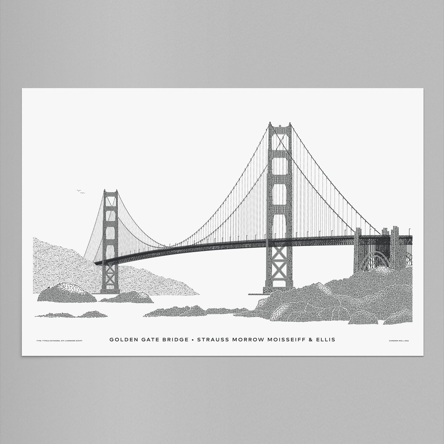 Image of Golden Gate Bridge in Type