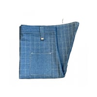 Image 4 of (Pre-Order) Quilted Denim & Rayon Linen Kilt (Bleached Indigo)