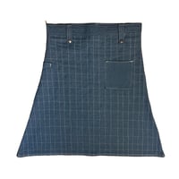Image 1 of (Pre-Order) Quilted Denim & Rayon Linen Kilt (Bleached Indigo)