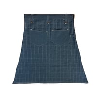 Image 2 of (Pre-Order) Quilted Denim & Rayon Linen Kilt (Bleached Indigo)