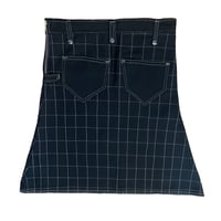 Image 2 of (Pre-Order) Quilted Denim & Rayon Linen Kilt (Black Bull)