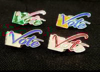 Image 1 of Vote Pins (4 color combos)