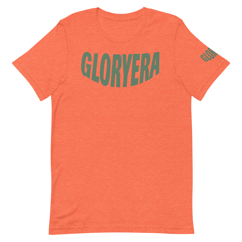 Image of GLORYERA® CREW TEE (HEATHER ORANGE/RUSSIAN GREEN)