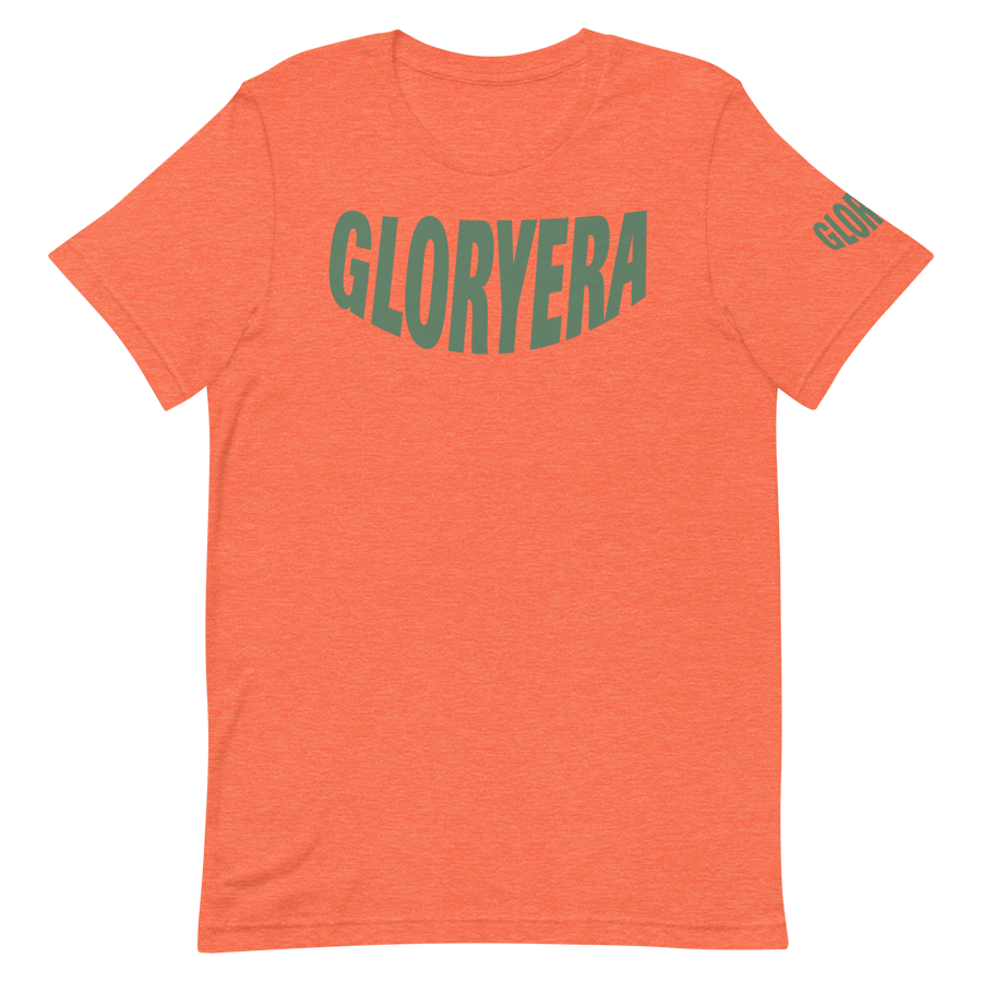 Image of GLORYERA® CREW TEE (HEATHER ORANGE/RUSSIAN GREEN)