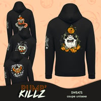 Image 1 of 🔸PRECOMMANDE🔸 SWEAT zip noir Halloween (4 designs) - 🎃 PUMP'KILLZ 🎃