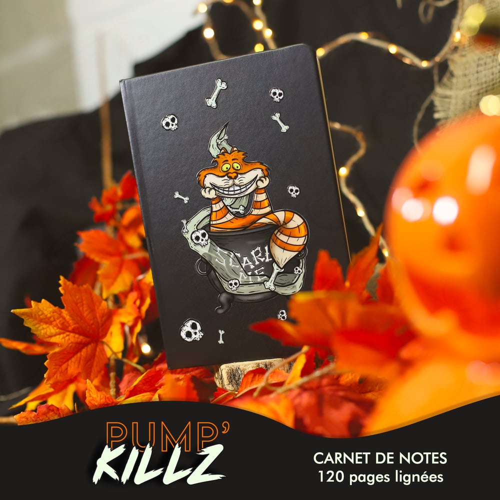 🟢 STOCK 🟢 CARNET CHESHIRE CAT notebook Halloween - 🎃 PUMP'KILLZ 🎃