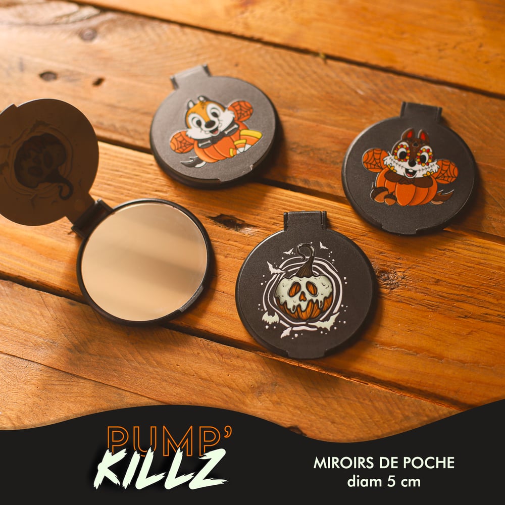 🟢 STOCK 🟢 MIROIRS de poche Halloween (3 designs) - 🎃 PUMP'KILLZ 🎃
