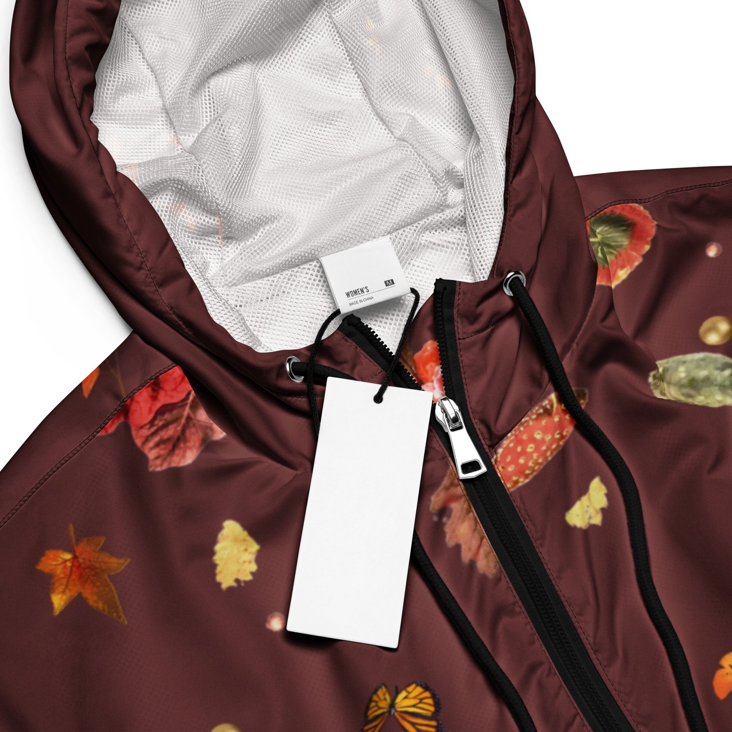 Image of Autumn Night - Women’s Cropped Windbreaker w/Black Zipper and Cord