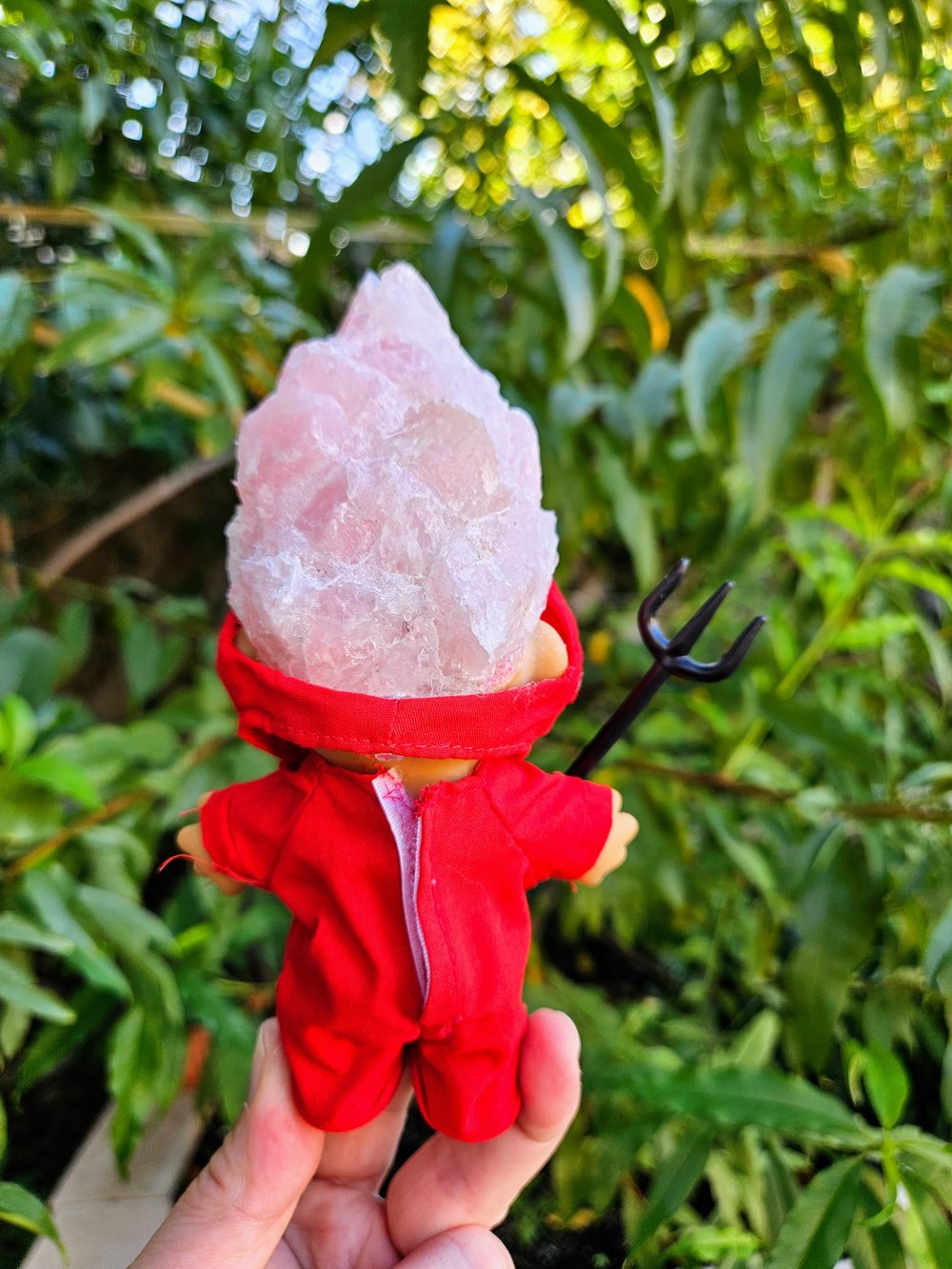 "Hot Stuff" Rose Quartz Devil 6"