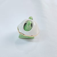 Image 3 of Heart frog with ghost mask ceramic figurine (glow in dark)