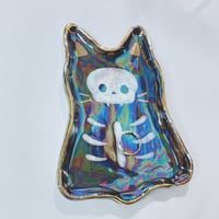 Image 2 of skeleton ghost cat trinket dish (5.4 inches length) 