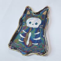 Image 3 of skeleton ghost cat trinket dish (5.4 inches length) 