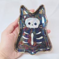 Image 4 of skeleton ghost cat trinket dish (5.4 inches length) 