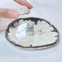 Image 1 of Totoro with ghost mask trinket dish (4.4 inches in length)