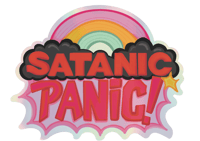 'SATANIC PAINC' holographic sticker