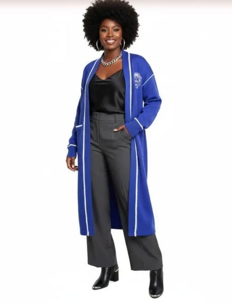 Image of ZPB Sorority X-Large Long Duster Cardigan for Women
