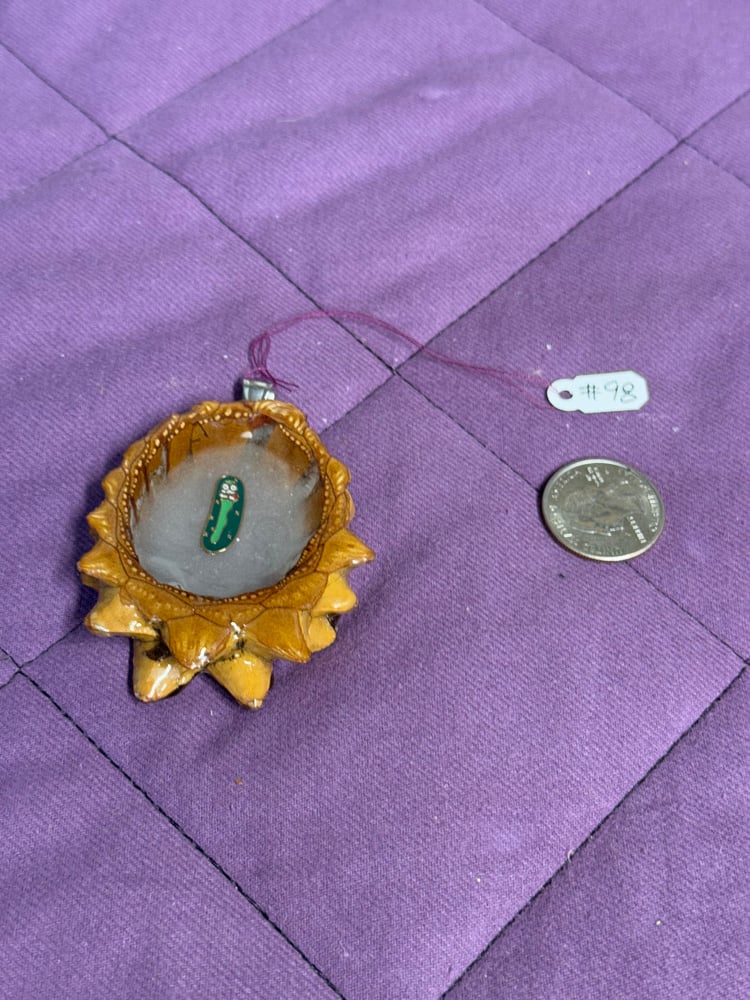 Image of Pickle Rick Pinecone Charm | Handmade PNW Resin Jewelry | #98