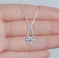 Image 1 of 925 Sterling Silver 9mm 2.0ct VVS1 Moissanite Trapeze Pendant