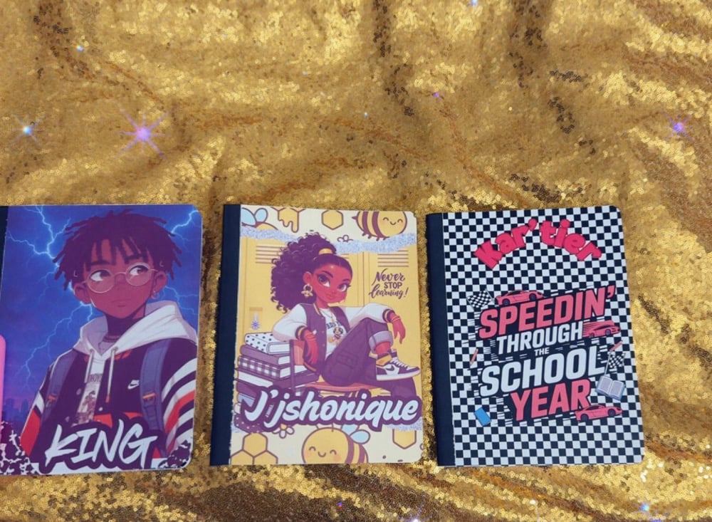 Image of Custom Back-to-School Composition Books & Binders – Premium Vinyl Finish