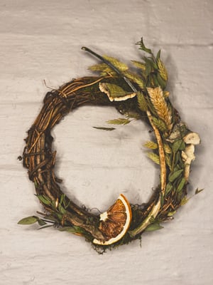 Image of Deer Vertebrae & Mushroom Wreath