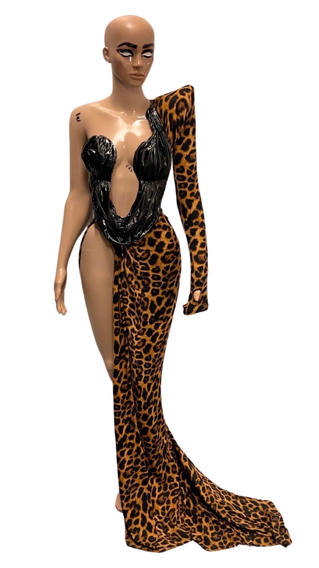 Image of Sculpted Leopard Gown 