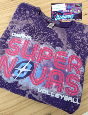 Image of Purple  Omaha Supernovas™️ bleached crewneck sweatshirt