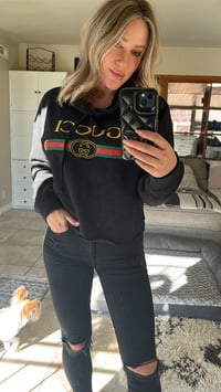 Image 1 of DESIGNER LUXE CROPPED HOODIE