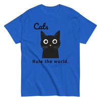 Image 2 of Unisex classic tee, Cats Rule the World T-Shirt | Cute Black Cat Funny Graphic Tee