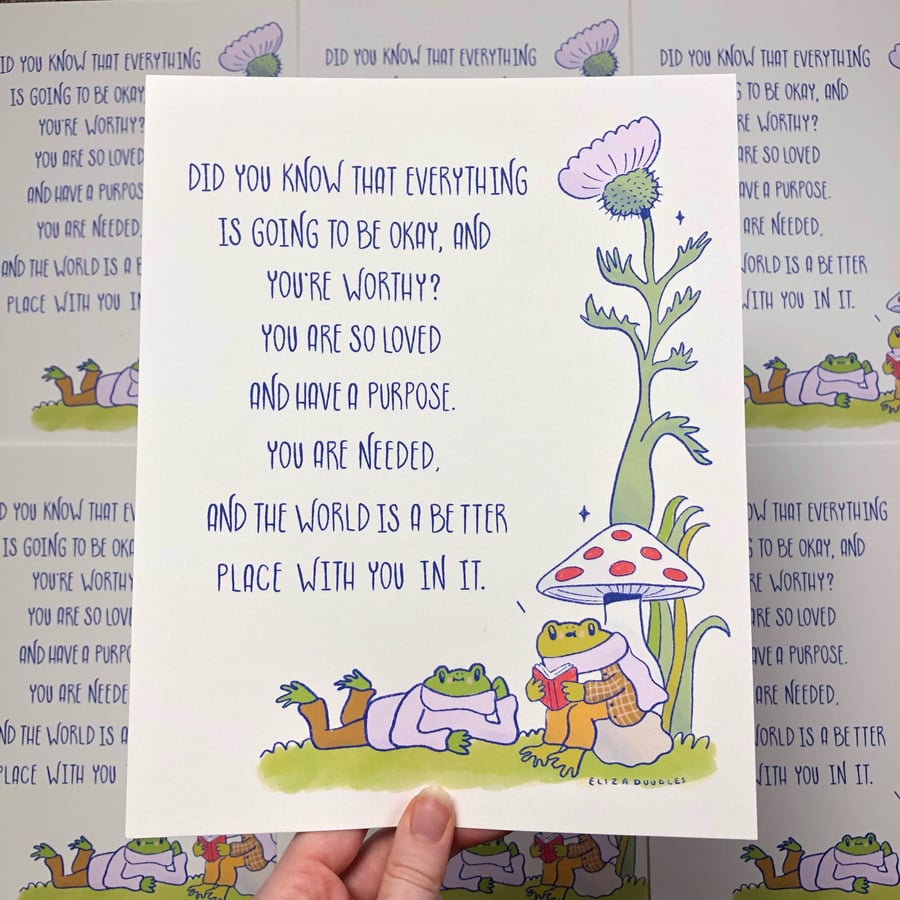 Image of Frog and Toad Quote Print