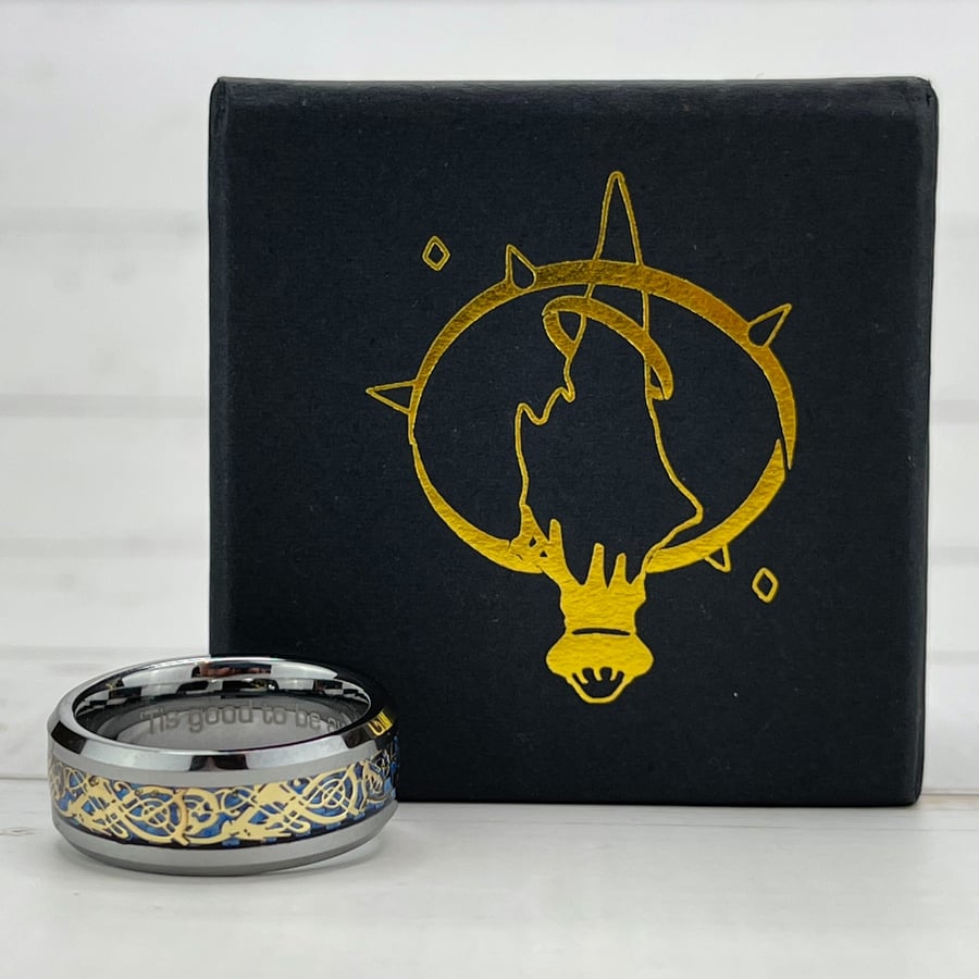 Image of Final Fantasy 14 FF14 FFXIV Crystal Exarch Ring Jewelry || Tungsten Carbide Band