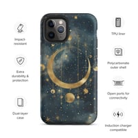 Image 5 of Blue and Gold Celestial Moons Design Tough Case for iPhone®