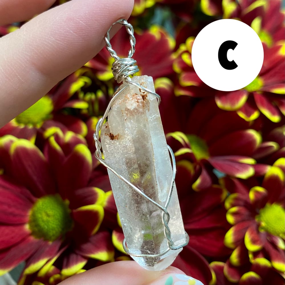 Image of Clear Quartz Wire-Wrapped Pendant