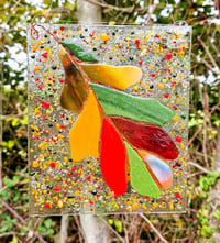 Fused Glass Oak Leaf Panel 