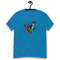 Image 7 of Unisex classic tee, Radiant Paint Drip Butterfly Colorful Tee