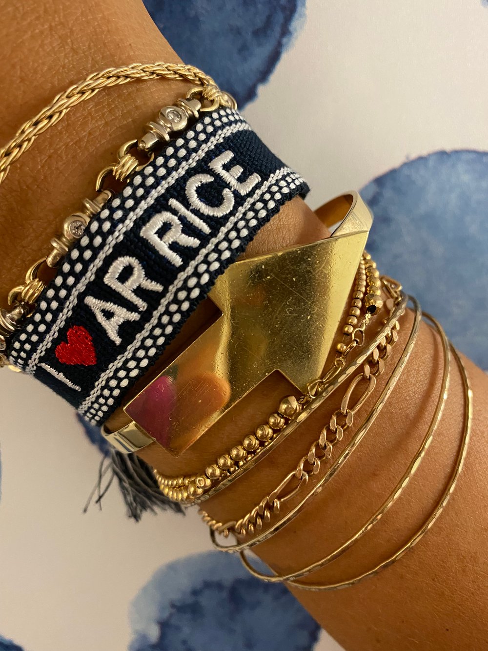 I ❤️ AR Rice Woven Tassel Bracelet 