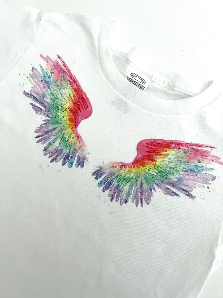 Image of Rainbow Wings Monogrammed Tee 