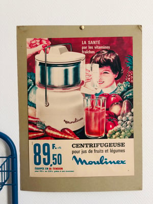 Affiche Publicitaire Ancienne Moulinex