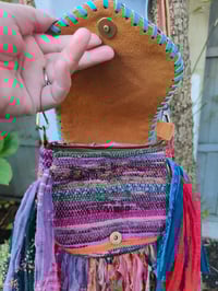 Image 5 of FRILL MINI body cross Sari bag with ruffles - detachable strap -sunset 2