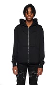 Image of Modisch Cropped Engraved Zip Hoodie (black)