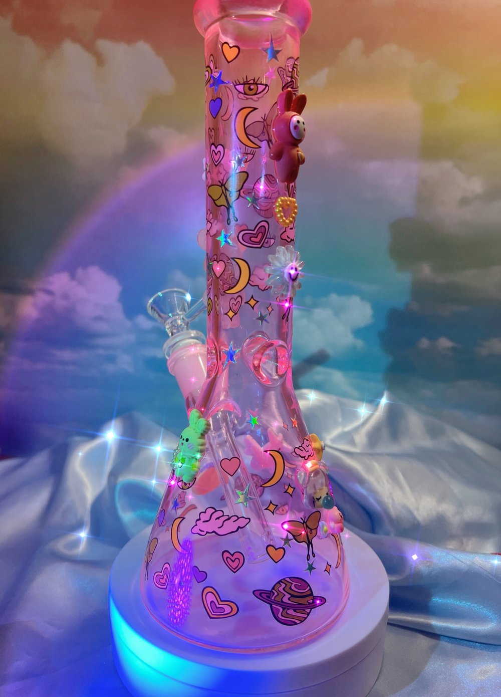 Psychedelic kirby in space 12” bong