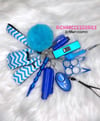 Blue Chevron Self Defense Keychain