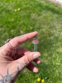 radioactive pink mushroom pendant
